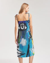 Load image into Gallery viewer, Rostro Azule- Joy Women&#39;s All-Over Print Tie Strap Split Dress