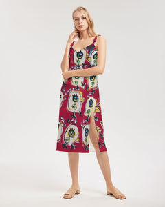 Los Pajaros Colorado Women's All-Over Print Tie Strap Split Dress