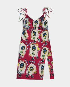 Los Pajaros Colorado Women's All-Over Print Tie Strap Split Dress