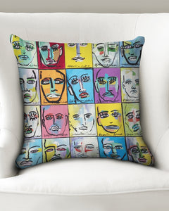 Rostros Emotivos Throw Pillow Case 18"x18"